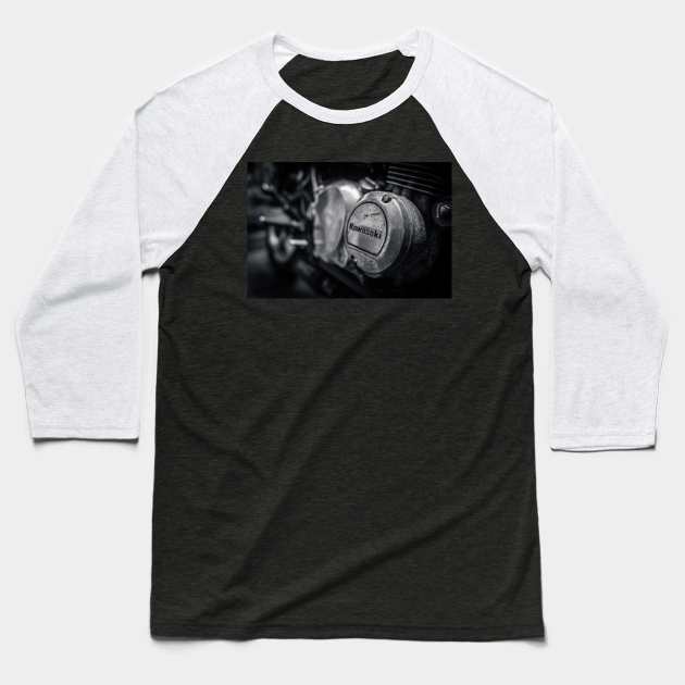 Kawasaki engine casing Baseball T-Shirt by Silver Linings